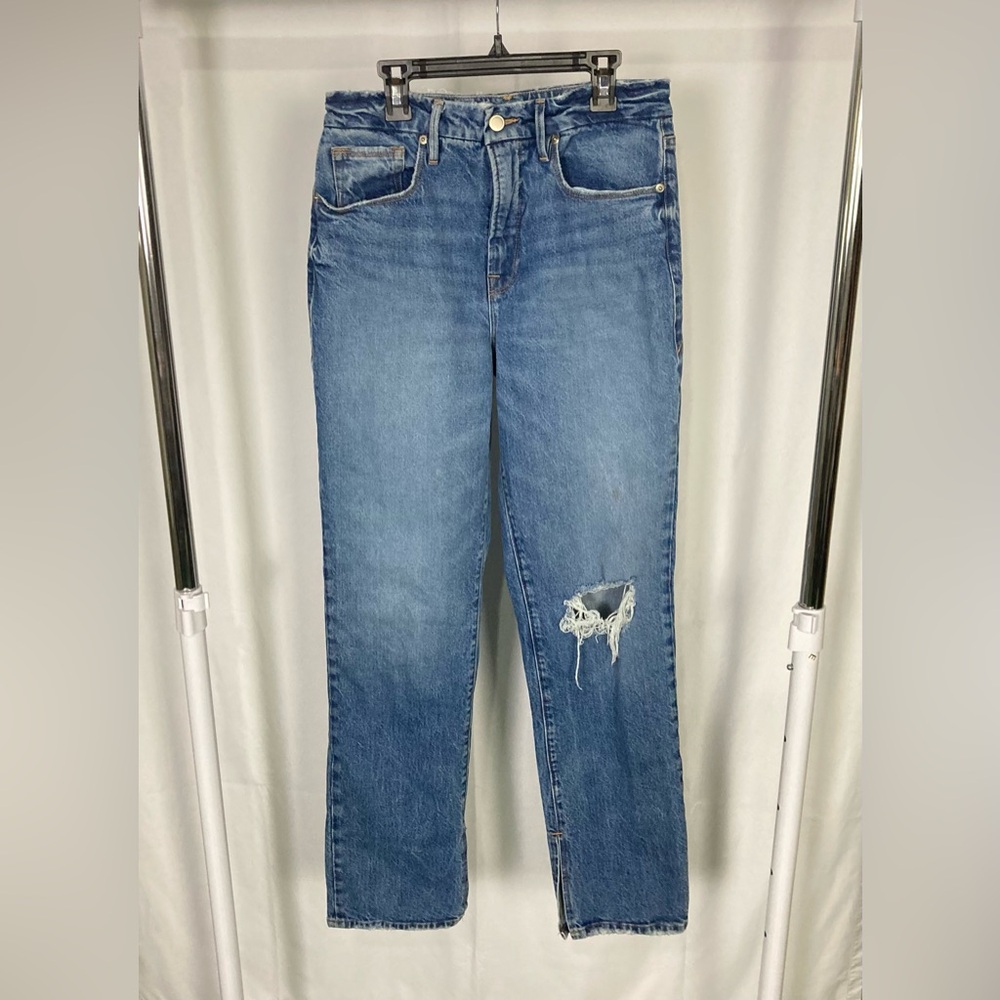Good American Good 90's Straight 6/28 Distressed Baggy Jeans - Picture 6 of 10